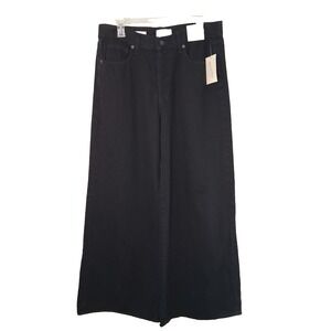 Mid Rise Super Wide Leg Jeans Size 10 Cotton Skater Grunge Goth Indie Sleaze‎